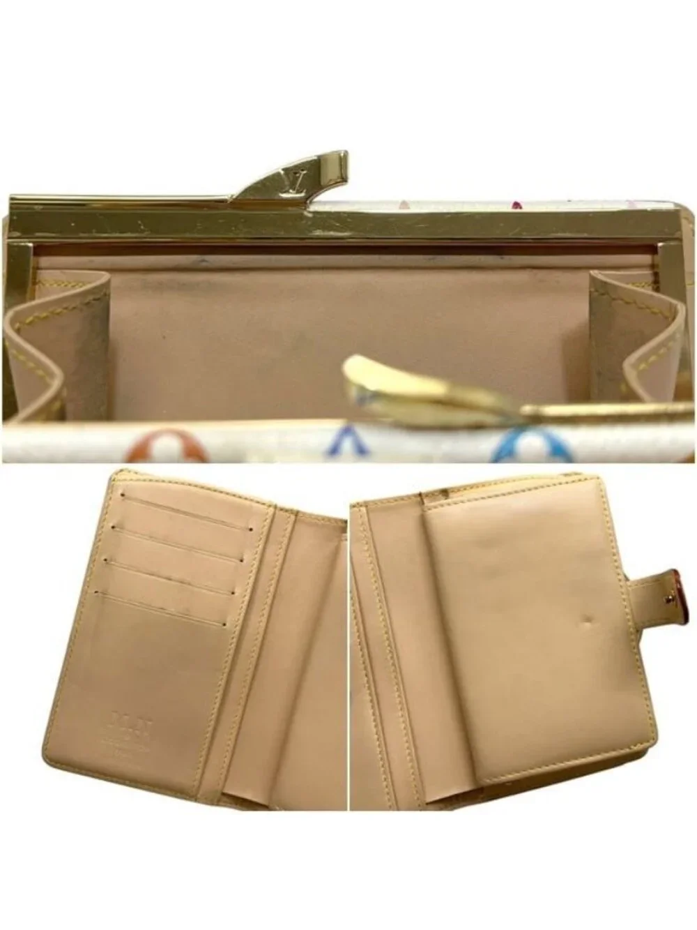 Louis Vuitton Bifold Wallet Portomonevier Viennois Gamaguchi White Blanc